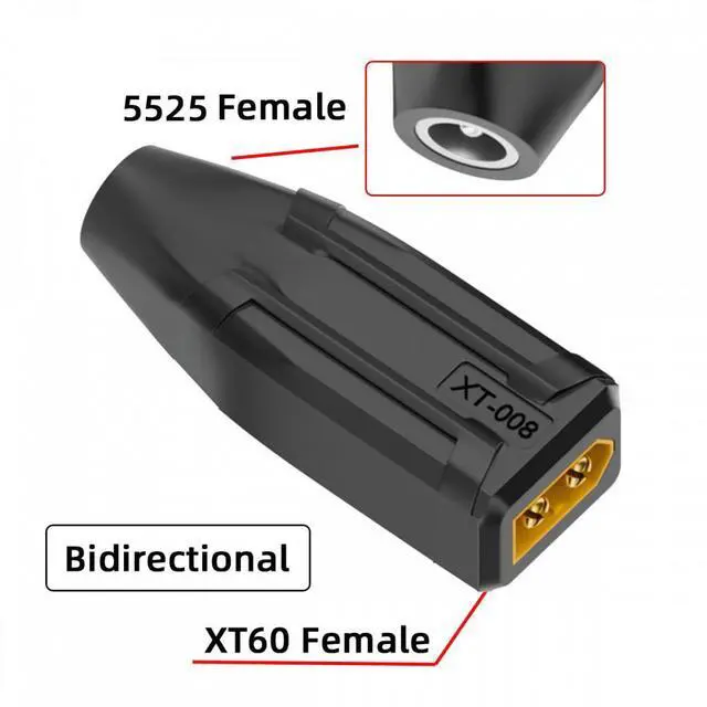 Alt view image 3 of 7 - Jimier XT60 Male SC100 Protocol to DC 5.5x2.5mm Female Fast Charging Adapter for RC Lipo Battery Quadcopter Multicopter Aeromodelling