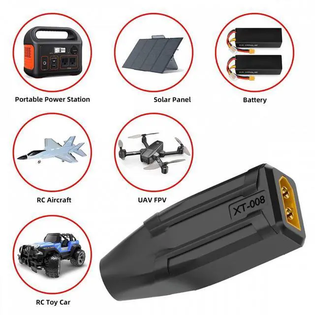 Alt view image 7 of 7 - Jimier XT60 Male SC100 Protocol to DC 5.5x2.5mm Female Fast Charging Adapter for RC Lipo Battery Quadcopter Multicopter Aeromodelling