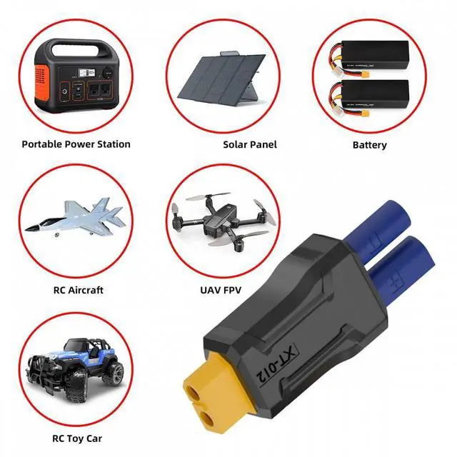 Alt view image 7 of 7 - Jimier XT60 Female SC100 Protocol to EC5 Female Fast Charging Adapter for RC Lipo Battery Quadcopter Multicopter Aeromodelling