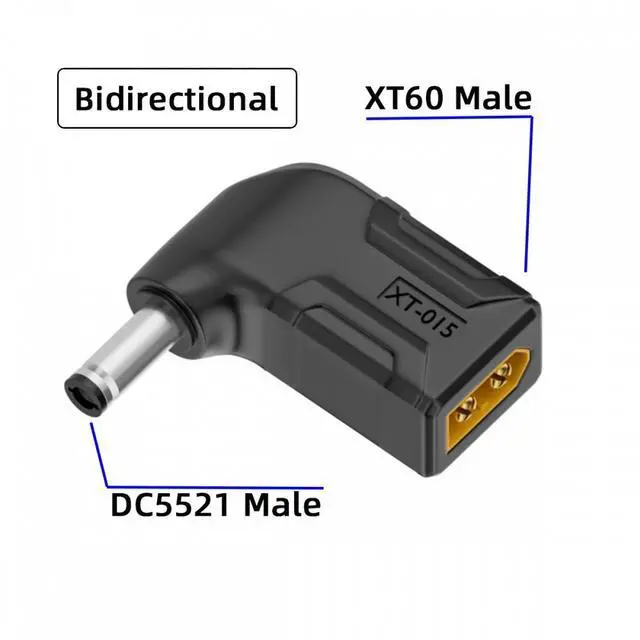 Alt view image 3 of 7 - Jimier XT60 Male SC100 Protocol to DC 5.5x2.1mm Male Fast Charging Angled Horizontal Adapter for RC Lipo Battery Quadcopter Multicopter Aeromodelling