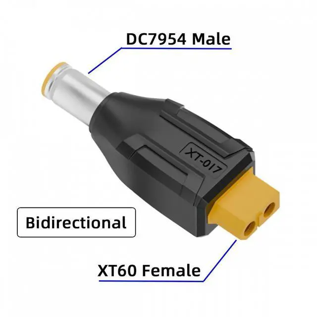 Alt view image 3 of 7 - Jimier XT60 Female SC100 Protocol to DC 7.9x5.4mm Male Fast Charging Adapter for RC Lipo Battery Quadcopter Multicopter Aeromodelling