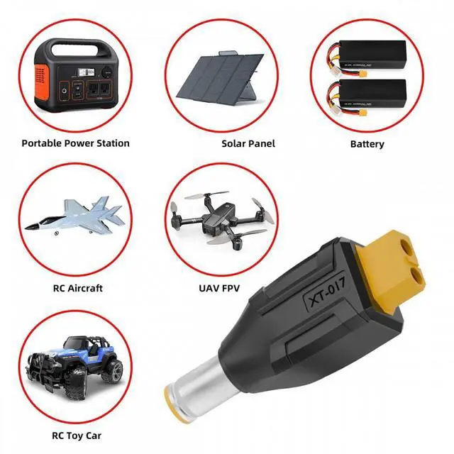 Alt view image 7 of 7 - Jimier XT60 Female SC100 Protocol to DC 7.9x5.4mm Male Fast Charging Adapter for RC Lipo Battery Quadcopter Multicopter Aeromodelling
