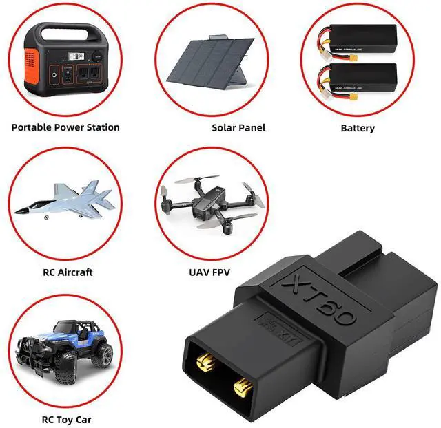 Alt view image 7 of 7 - Jimier XT60 Female SC100 Protocol to XT30 Male Fast Charging Adapter for RC Lipo Battery Quadcopter Multicopter Aeromodelling