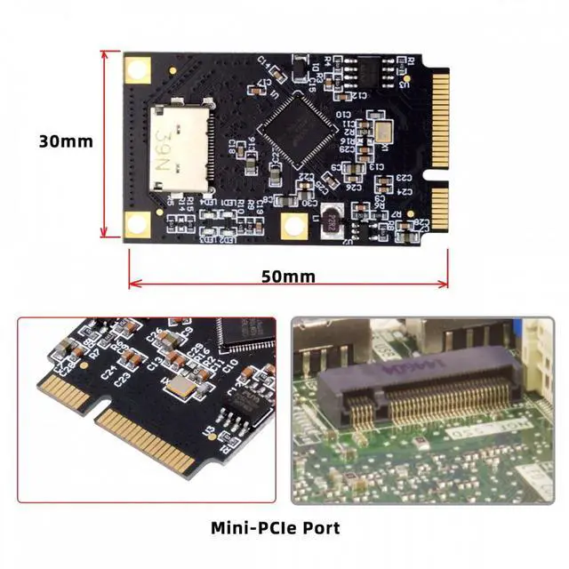 Alt view image 4 of 7 - CY Mini PCI-E PCI Express to Oculink SFF-8612 SFF-8611 SATA 3.0 Four Ports Adapter Converter 6Gbps Disk Extension Card for SSD