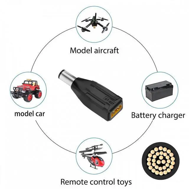 Alt view image 7 of 7 - CY XT60 Male SC100 Protocol to DC 7.4x5.0mm Male Fast Charging Adapter for RC Lipo Battery Quadcopter Multicopter Aeromodelling