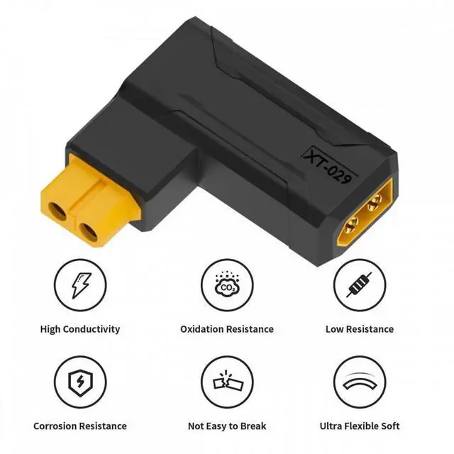 Alt view image 7 of 7 - Jimier XT60 Male SC100 Protocol to XT60 Female Fast Charging Angled Horizontal Adapter for RC Lipo Battery Quadcopter Multicopter Aeromodelling