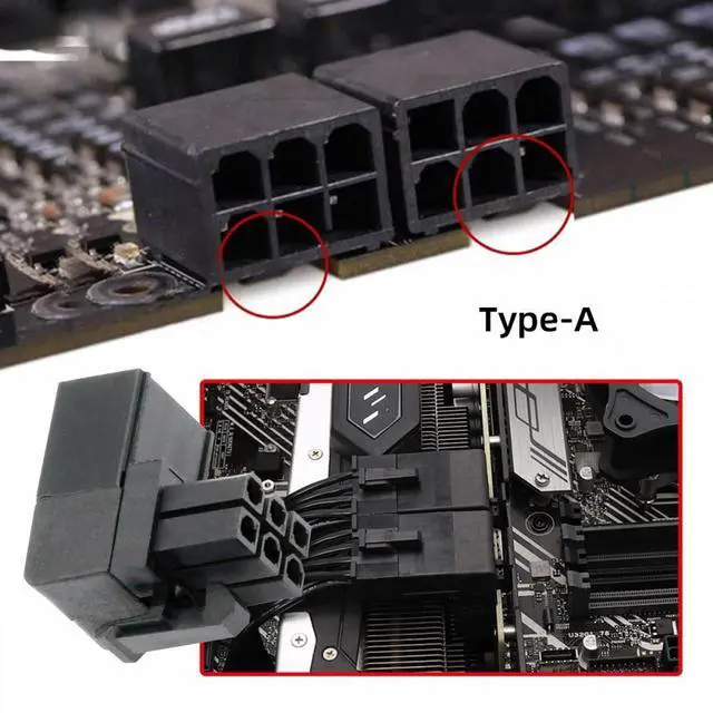 Alt view image 7 of 7 - CY 2pcs/lot ATX 6Pin Male to Female 90 Degree Up Down Angled Power Header Adapter for GPU Graphics Card