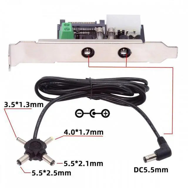 Alt view image 4 of 7 - Jimier DC 12V 5V Output Power System Intelligent Control Management System Power Card with PCI-E Bracket for Monitor Router