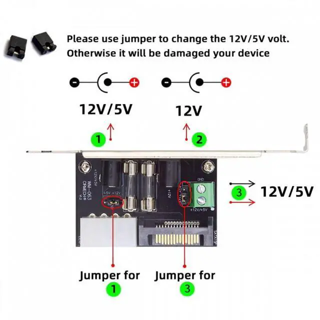 Alt view image 6 of 7 - Jimier DC 12V 5V Output Power System Intelligent Control Management System Power Card with PCI-E Bracket for Monitor Router