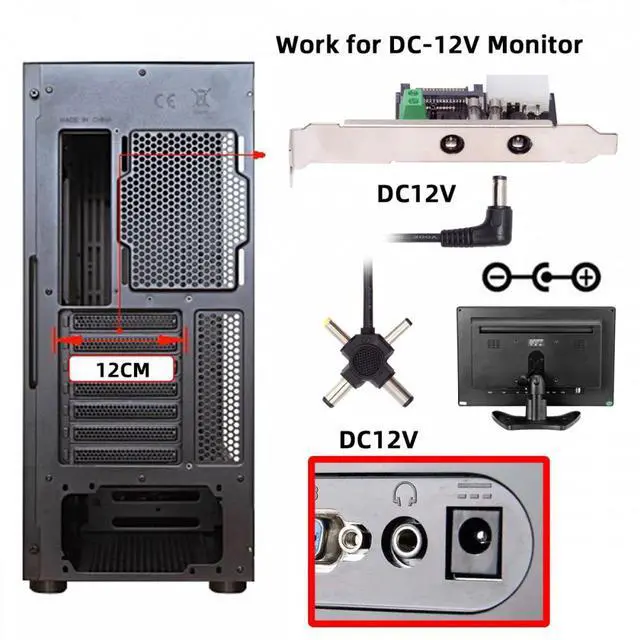 Alt view image 7 of 7 - Jimier DC 12V 5V Output Power System Intelligent Control Management System Power Card with PCI-E Bracket for Monitor Router