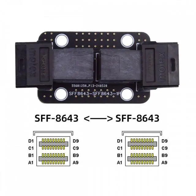 Alt view image 5 of 7 - Xiwai PCI-Express 4.0 Mini SAS HD SFF-8643 Female to SFF-8643 Female PCBA Coupler Adapter Extender