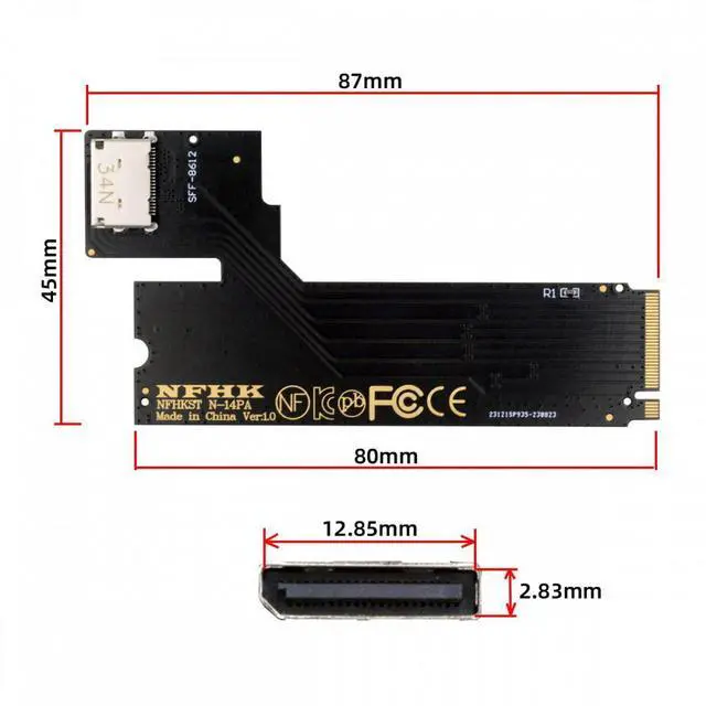Alt view image 2 of 7 - Chenyang PCI-E 4.0 M.2 M-key to Oculink SFF-8612 SFF-8611 Host Adapter for 2022 2023 ThinkBook 14+ External Graphics Card & SSD