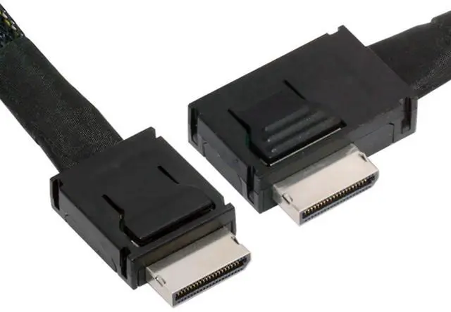 Alt view image 2 of 7 - CY Left Angled 90 Degree OcuLink PCIe 4.0 PCI-Express SFF-8611 4i to SFF-8611 Data Active Cable for eGPU SSD 50cm