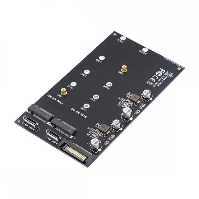 Alt view image 2 of 7 - Xiwai Dual Oculink SFF-8612 SFF-8611 to M.2 NGFF M-Key NVME PCIe SSD 2280 22110mm Adapter for Mainboard