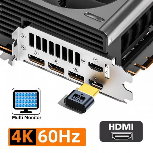 Alt view image 3 of 7 - Jimier CY Virtual Display Adapter 4K HDMI 1.4 DDC EDID Dummy Plug Headless Ghost Display Emulator HDTV 4K@60Hz