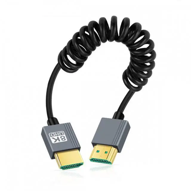 Main image of CY HDMI 2.1 Male to HDMI Male 8K 60hz Stretch Coiled Cable 100cm for HDTV Computer Laptop Monitor