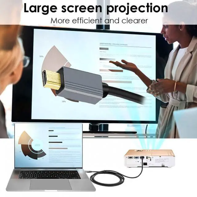 Alt view image 7 of 7 - CY Micro HDMI 2.1 Male Type-D to HDMI Male 8K 60hz Stretch Coiled Cable 100cm for HDTV Camera Laptop Monitor