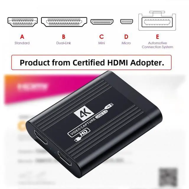 Alt view image 7 of 7 - CY HDMI Capture Card 4K Video Live Streaming USB Data for Camera Game Set-Top Box Recording Computer DVD