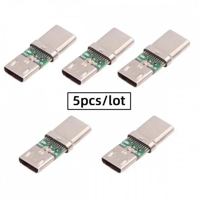 Alt view image 4 of 7 - Cablecc 5pcs/lot Micro USB 2.0 5Pin Female Connector to USB Type-C Male Power Data PCBA Adapter for Tablet Phone Laptop