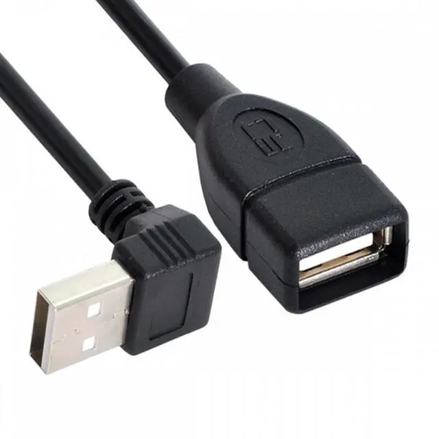 Alt view image 2 of 7 - Jimier USB 2.0 Type-A Male to USB Female M-F Extension Cable 20cm 90 Degree Up Angled Type