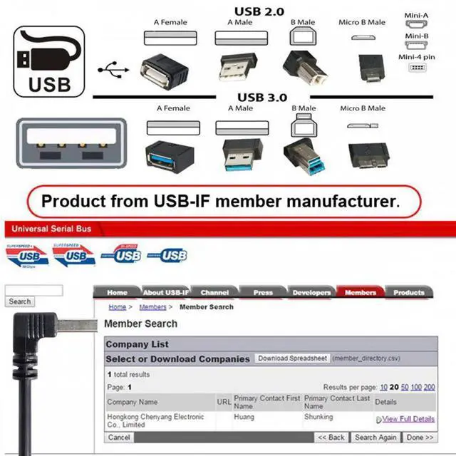 Alt view image 7 of 7 - Jimier USB 2.0 Type-A Male to USB Female M-F Extension Cable 20cm 90 Degree Up Angled Type