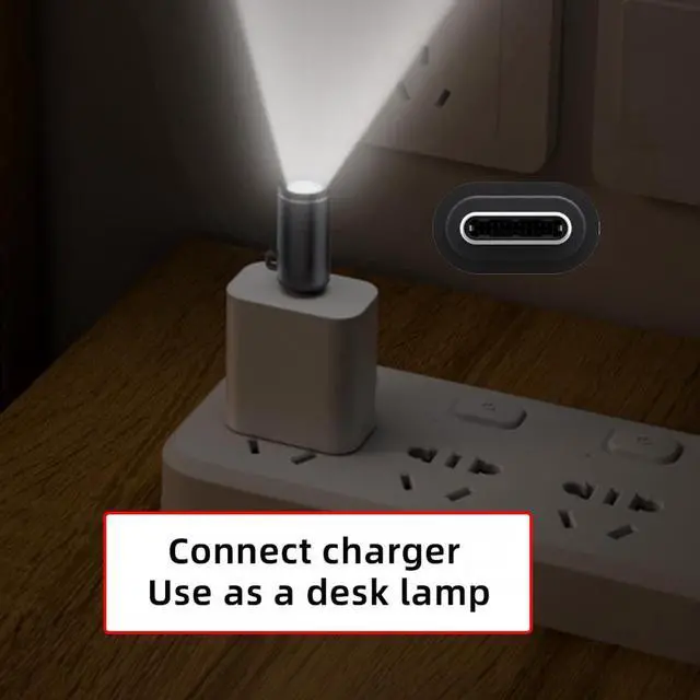Alt view image 6 of 7 - Jimier 2pcs/set USB-C Type-C Male LED Light Interior Atmosphere Lighting for Outdoors Walking Cycling Phone Laptop Charger Night Lamp 210 Lumens