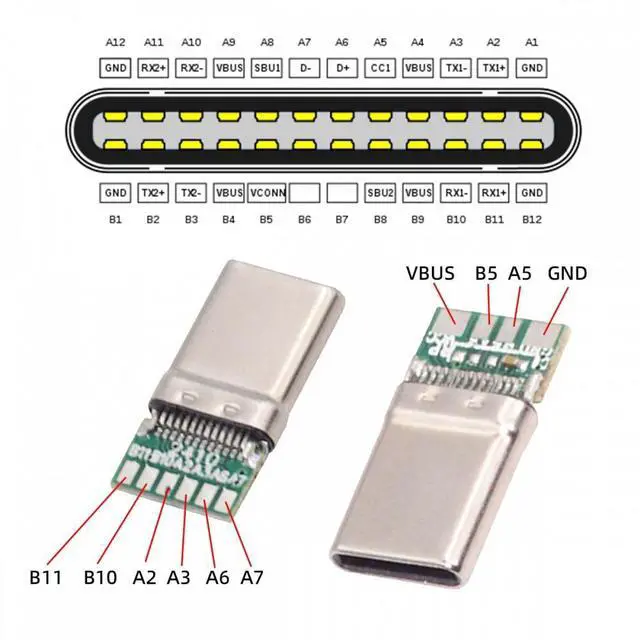 Alt view image 4 of 7 - Jimier USB 3.1 Type-C Male Plug Connector Solder Type with Aluminum Alloy Shell Black Customization for 4.0mm~6.0mm Cable