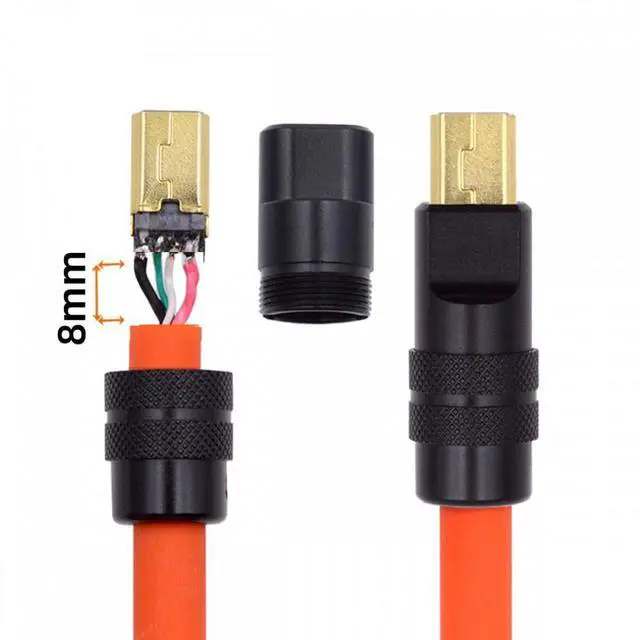 Alt view image 7 of 7 - CY Mini USB2.0 5Pin Male Plug Connector Solder Type with Aluminum Alloy Shell Black Customization for 4.0mm~6.0mm Cable