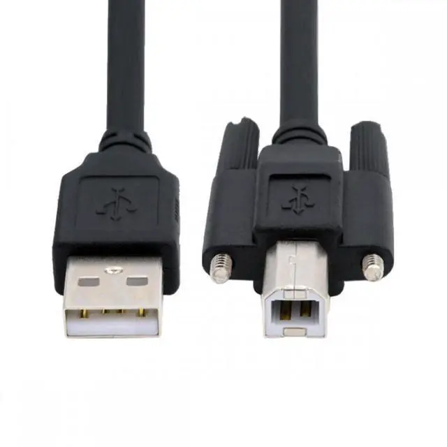 Alt view image 2 of 7 - Jimier USB 2.0 Type-A Male to Type-B Thumbscrew Standard Male Mount Panel Type for Industrial Camera Robot Scanner Disk