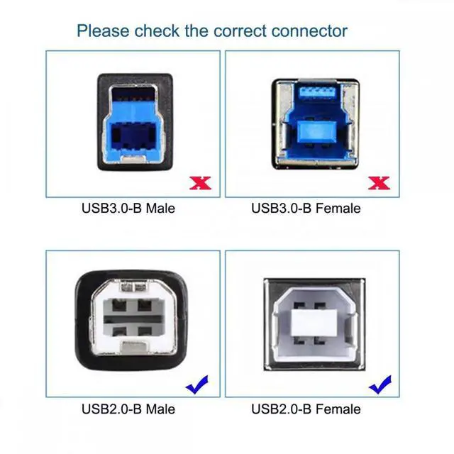 Alt view image 6 of 7 - Jimier USB 2.0 Type-A Male to Type-B Thumbscrew Standard Male Mount Panel Type for Industrial Camera Robot Scanner Disk