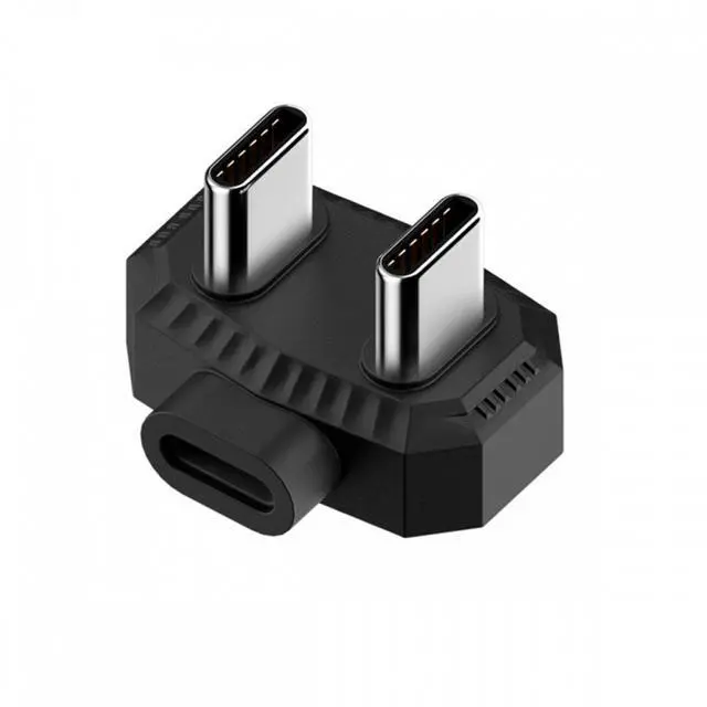 Alt view image 2 of 7 - Jimier 480Mbps USB-C Type-C Male to Male OTG Data Adapter with PD Power Opposite U Shape Back Angled for Phone MIC