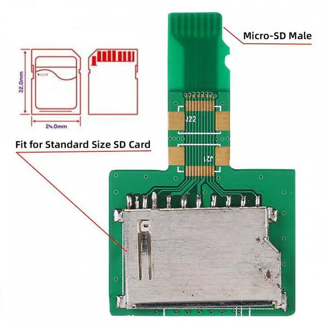Alt view image 3 of 5 - Cablecc 5pcs/lot Micro SD TF Memory Card Kit Male to Standard SD Female Extension Adapter Extender PCBA Reader for Car GPS Phone