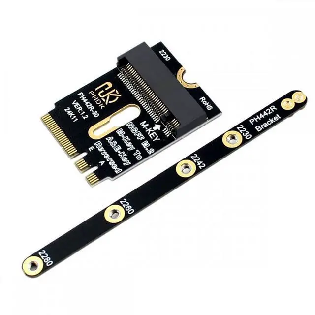 Main image of CY 2230 NGFF A+E-Key Male to NVME M-key Female Extension PCI-E 4.0 Adapter with Bracket for Laptop Mainboard SSD 2280