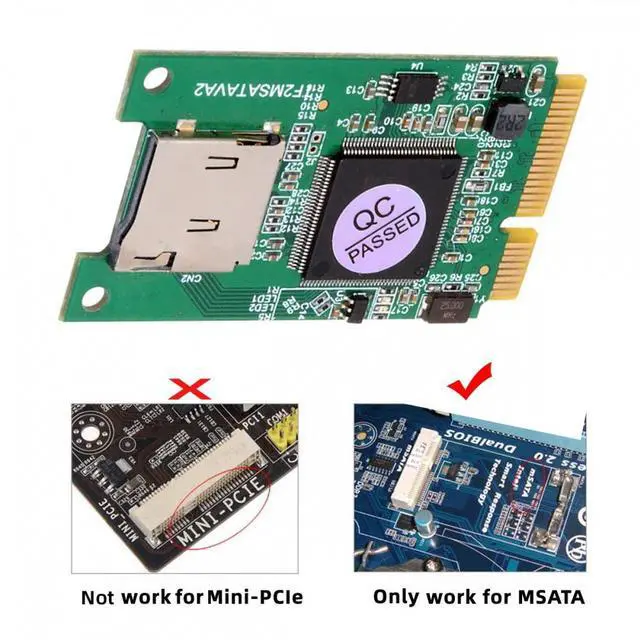Alt view image 4 of 7 - Cablecc 30x50mm MSATA to Micro SD T-Flash TF Card Rearder Adapter Embedded for Industrial Mobile SSD