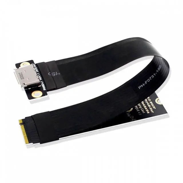 Alt view image 2 of 7 - Cablecc 2280 NGFF PCI-E4.0 M.2 M-key to Oculink SFF-8612 SFF-8611 Host Cable 15cm for NVME U.2 SSD eGPU