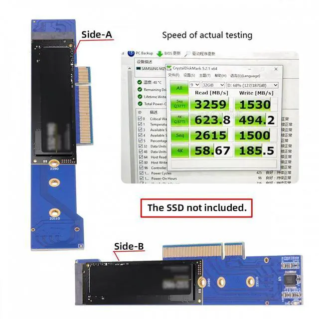 Alt view image 7 of 7 - Chenyang Low Profile Dual 2x NVME M.2 SSD to PCIE Express Gen4 X8 X16 Raid Card VROC Raid0 Hyper Adapter