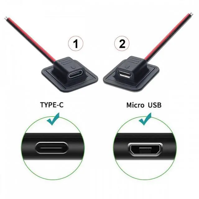 Alt view image 5 of 7 - Jimier 4pcs/lot Type-C Micro-USB DC 5.5x2.1mm 3.5X1.35mm Power Extension Cable for Backpack Charging Electric Heating Pads
