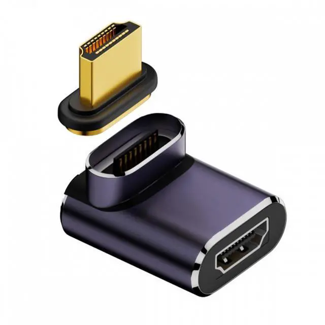 Alt view image 2 of 7 - CY 90 Degree Up Angled Vertical Magnetic 8K Type-A HDMI 2.1 Male to Female Straight Video Adapter for Laptop HDTV