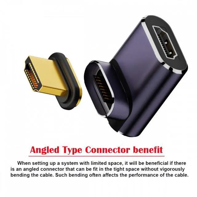 Alt view image 7 of 7 - CY 90 Degree Up Angled Vertical Magnetic 8K Type-A HDMI 2.1 Male to Female Straight Video Adapter for Laptop HDTV