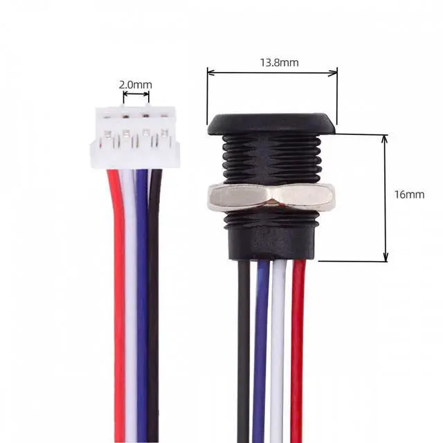 Alt view image 4 of 7 - Jimier 5pcs/set DIY OEM Type C Female Socket to 4Pin Header Cable Pitch=2.0mm Panel Mount Type DC 5V Power Data