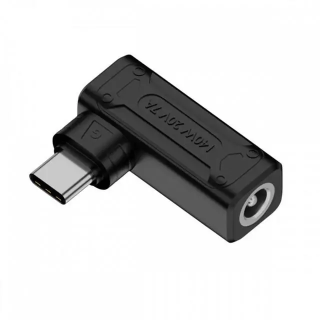 Alt view image 2 of 7 - Jimier 140W 100W DC Jack 5.5x2.1mm Input to USB-C Type-C Angled 90 Degree Power Plug Charge Adapter for Laptop Phone