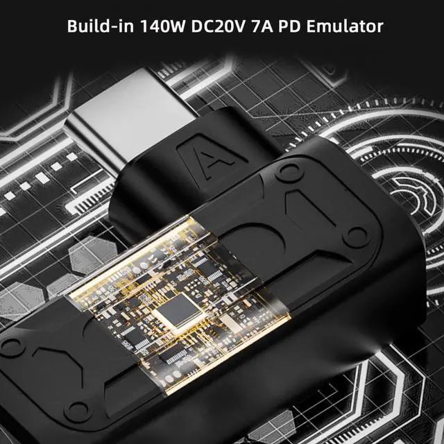 Alt view image 3 of 7 - Jimier 140W 100W DC Jack 5.5x2.1mm Input to USB-C Type-C Angled 90 Degree Power Plug Charge Adapter for Laptop Phone