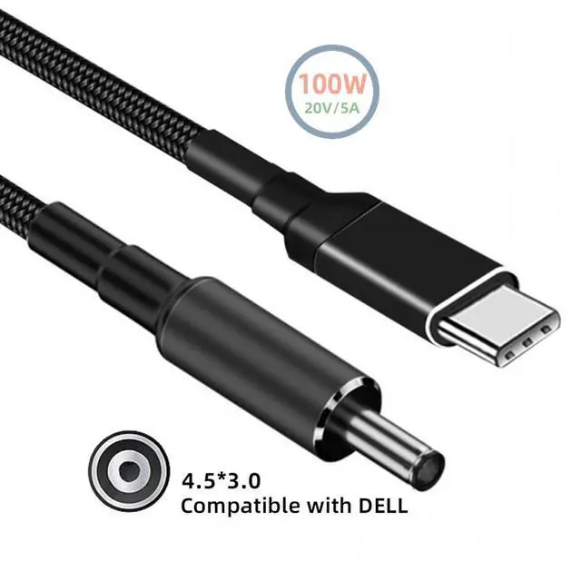 Alt view image 2 of 7 - Jimier 100W Type C USB-C Input to 20V DC 4.5*3.0mm Output Power 20V 5A 65W PD Charge Cable compatible with Laptop