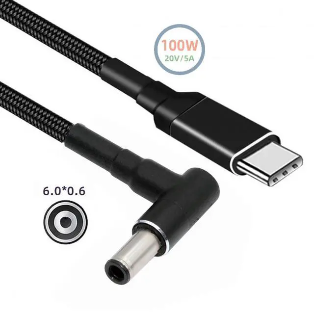 Alt view image 2 of 7 - Jimier 100W Type C USB-C Input to 20V DC 6.0*1.4*0.6mm Output Power 20V 5A 65W PD Charge Cable for Laptop