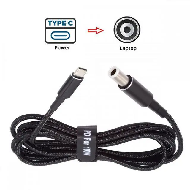 Alt view image 7 of 7 - CY 100W Type C USB-C Input to 20V DC 7.4*5.0mm Output Power 20V 5A 65W PD Charge Cable compatible with DELL-Laptop