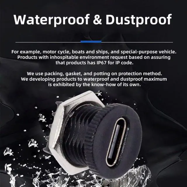 Alt view image 7 of 7 - CY 5pcs/set DIY OEM Type C Female Socket Connector to 6Pin PCBA Pinout Scew Nut Mount Type DC 5V/20V PD Power