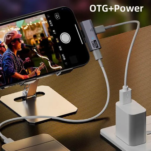 Alt view image 6 of 7 - Jimier 10Gbps USB-C Type-C 1-to-2 USB-C Female OTG & 100W PD Power Adapter for Laptop Tablet Phone