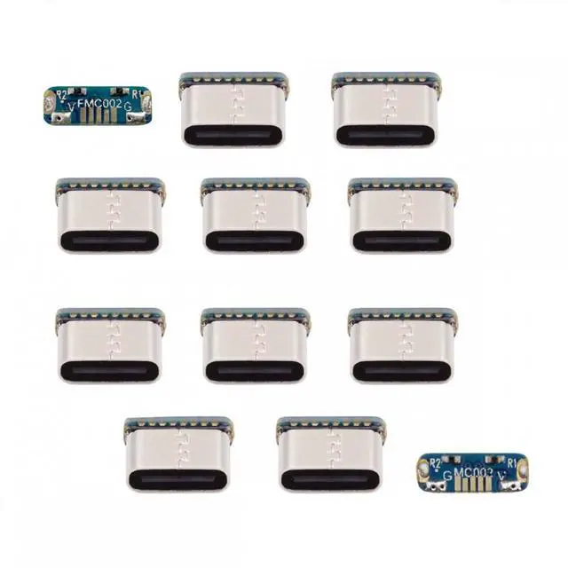 Alt view image 2 of 7 - CY 10pcs/lot DIY Solder Type-C Female Socket Connector Replace for Micro-USB 5Pin Female SMT Type DC 5V Power