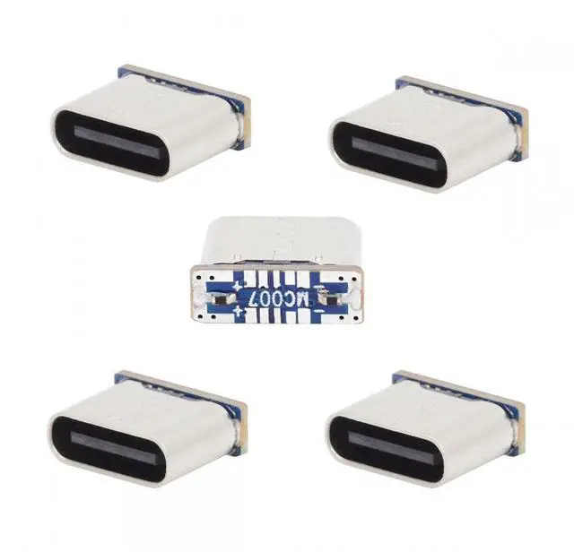 Alt view image 2 of 7 - CY 5pcs/lot DIY Solder Type-C Female Socket Connector Replace for Micro-USB 5Pin Female SMT Type DC 5V Power