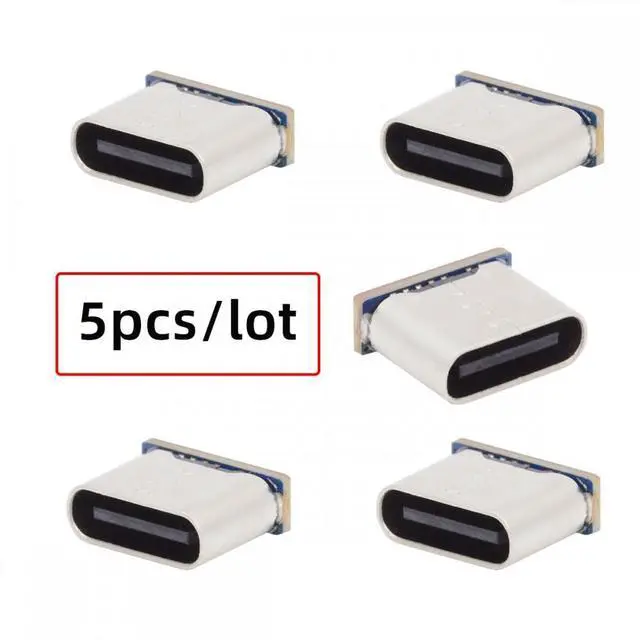 Alt view image 3 of 7 - CY 5pcs/lot DIY Solder Type-C Female Socket Connector Replace for Micro-USB 5Pin Female SMT Type DC 5V Power